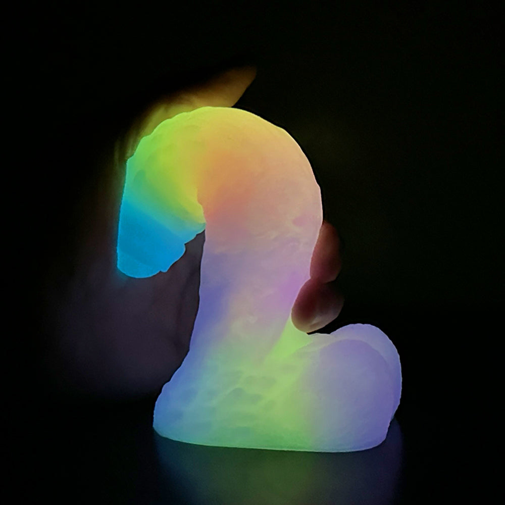 Rainbow Glow Dildo Monster 23cm Phát Sáng Huyền Ảo
