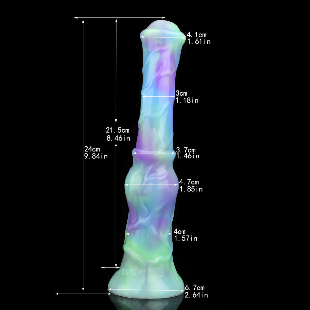 Dildo Ngựa Fantasy 9" Phát Sáng Nút Thắt Độc Đáo