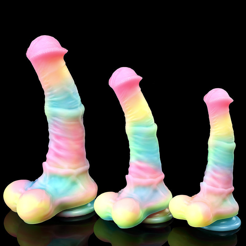 Dildo Ngựa Glow Dark Cầu Vồng 32cm Lớn Mê Hoặc Gợi Cảm