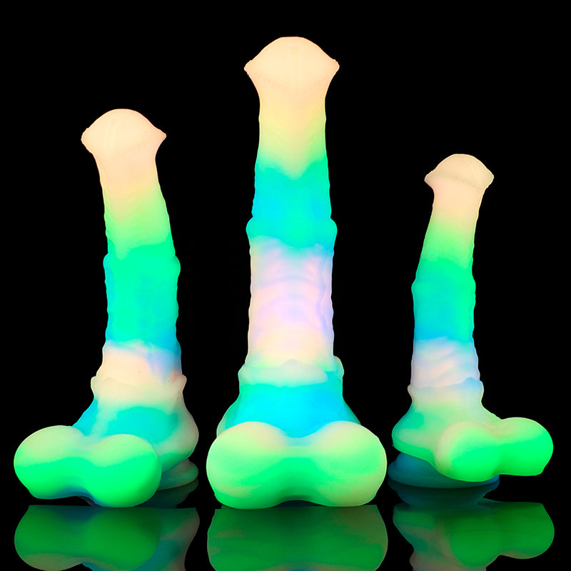 Dildo Ngựa Glow Dark Cầu Vồng 32cm Lớn Mê Hoặc Gợi Cảm