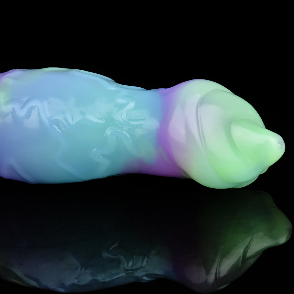 Dildo Chó Sói Knot 18cm Phát Sáng Fantasy Hoang Dã Siêu Thực
