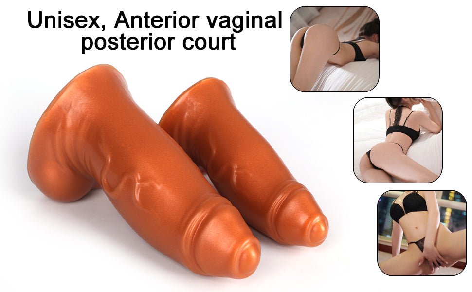 Chubby 5 Inch Dildo Nâu Da Bao Mịn Chân Thực