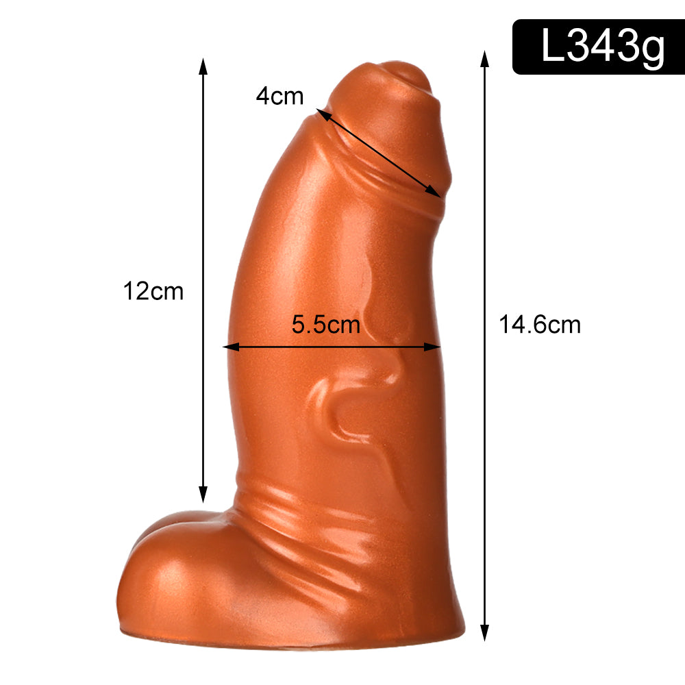 Chubby 5 Inch Dildo Nâu Da Bao Mịn Chân Thực