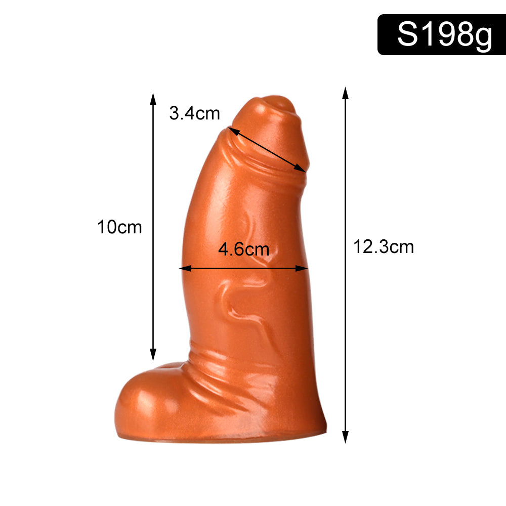 Chubby 5 Inch Dildo Nâu Da Bao Mịn Chân Thực