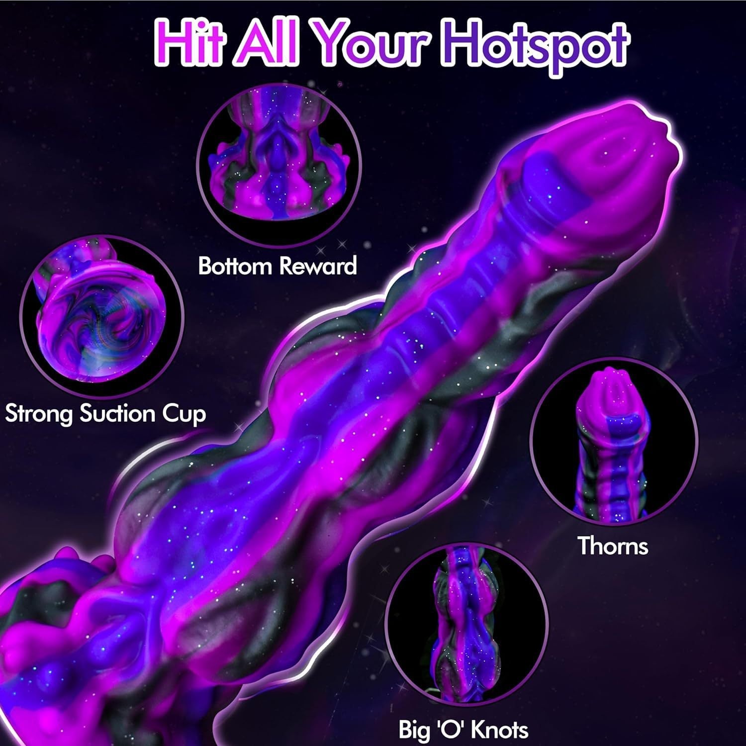 Dildo Monster 9 Inch Tím Silicone Khổng Lồ Đam Mê