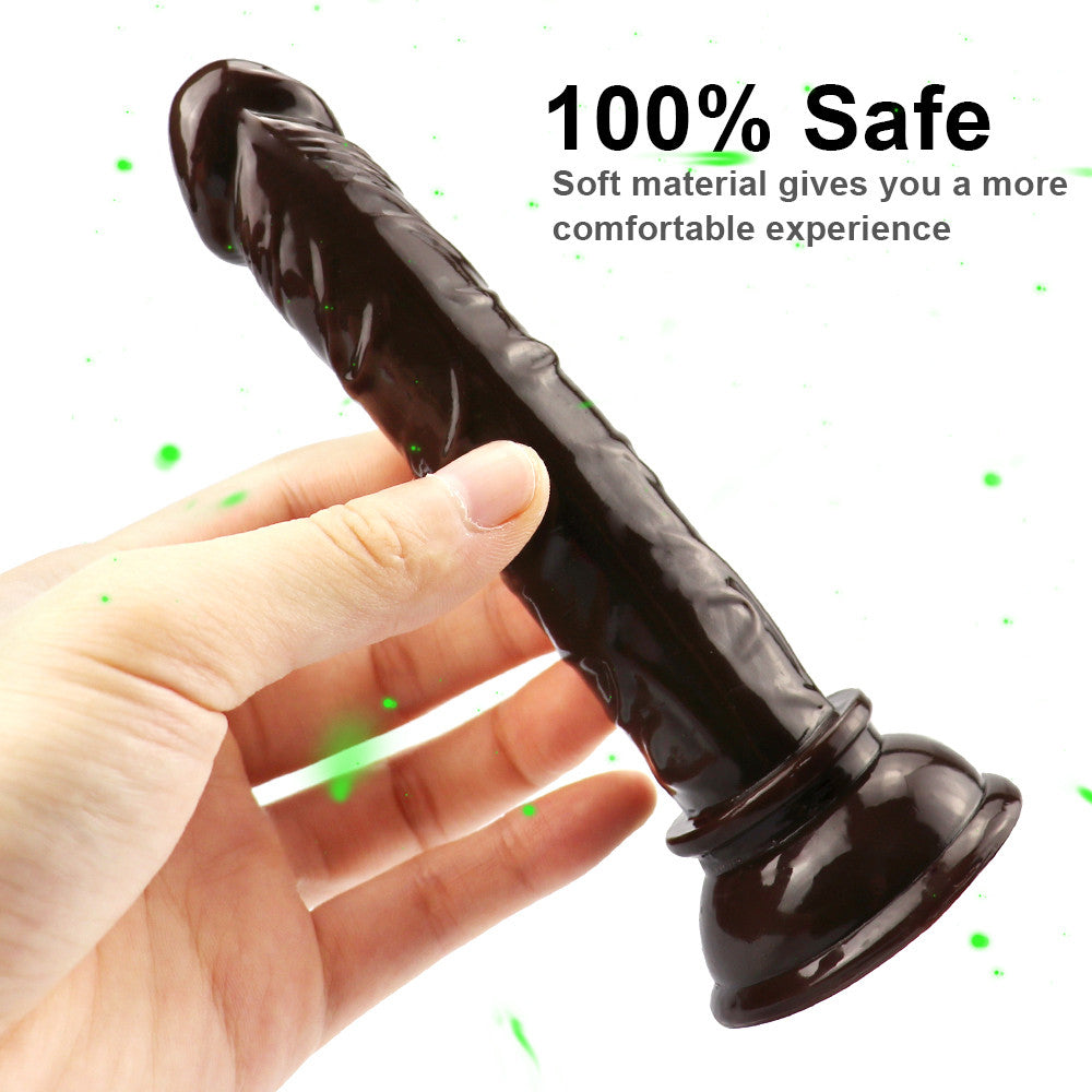 Dildo PVC Cà Phê 14.5cm Mỏng Nhẹ Người Mới Dễ Sử