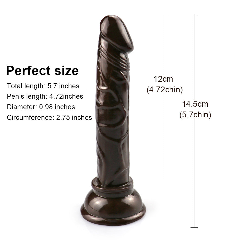 Dildo PVC Cà Phê 14.5cm Mỏng Nhẹ Người Mới Dễ Sử