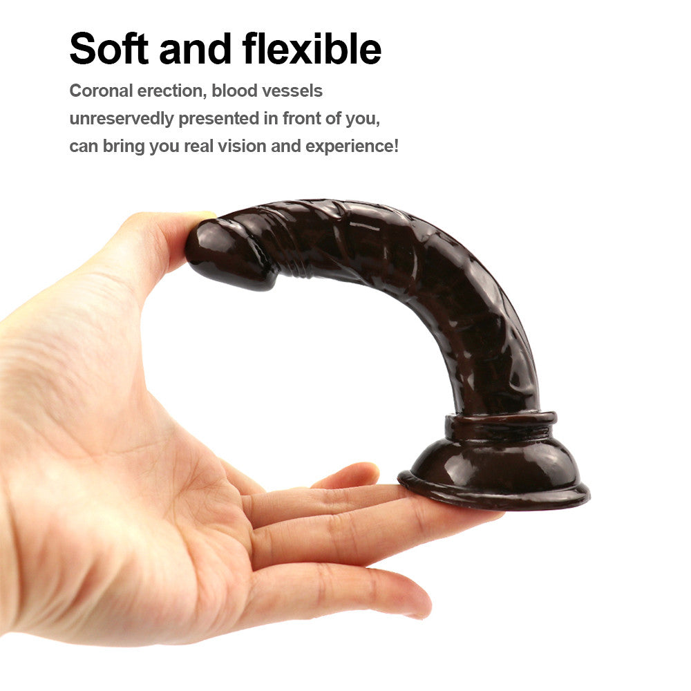 Dildo PVC Cà Phê 14.5cm Mỏng Nhẹ Người Mới Dễ Sử