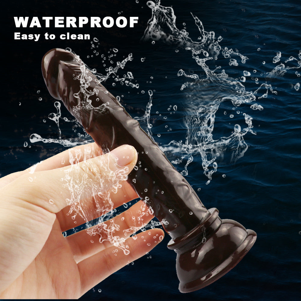 Dildo PVC Cà Phê 14.5cm Mỏng Nhẹ Người Mới Dễ Sử