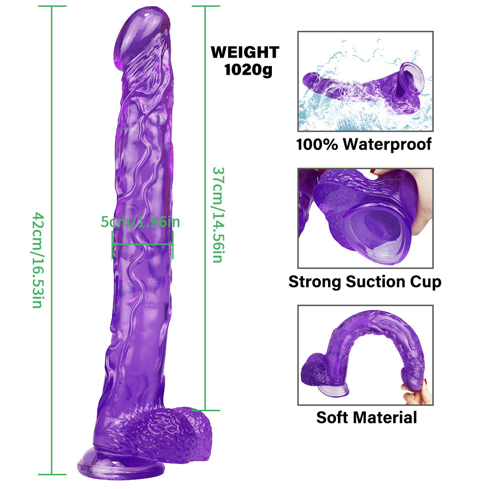 Dương Vật Jelly Tím 40cm Hậu Môn Sâu Cực Khoái