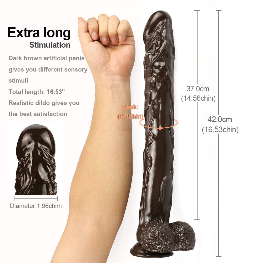 Dildo Hậu Môn Nâu Siêu Dài 16" Thâm Nhập Đỉnh