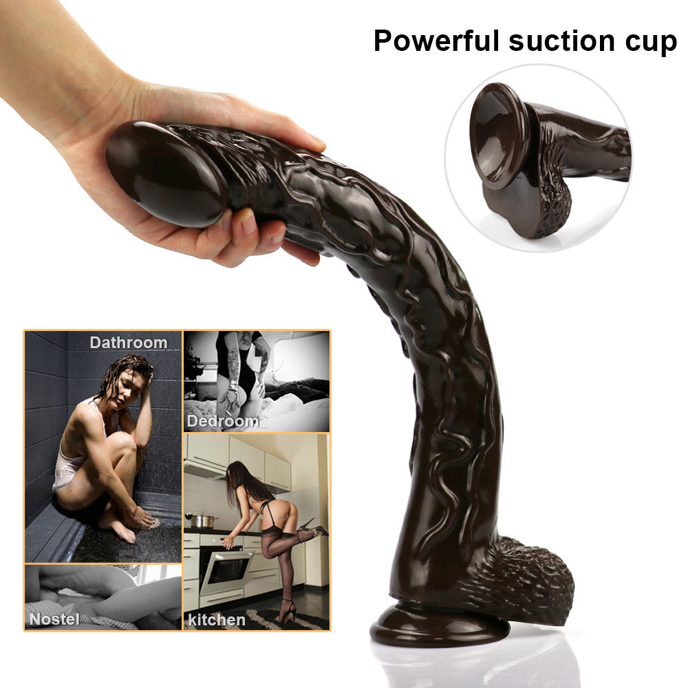 Dildo Hậu Môn Nâu Siêu Dài 16" Thâm Nhập Đỉnh
