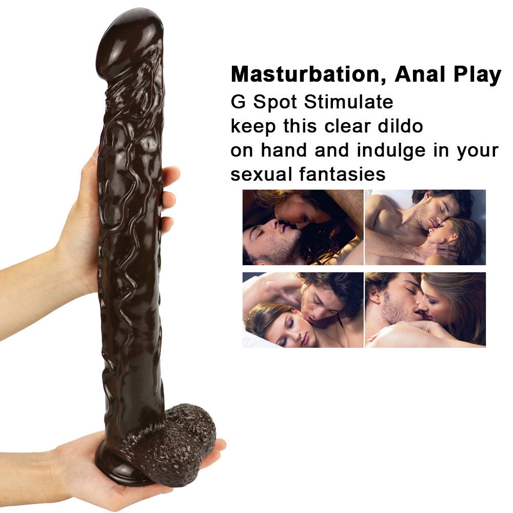 Dildo Hậu Môn Nâu Siêu Dài 16" Thâm Nhập Đỉnh