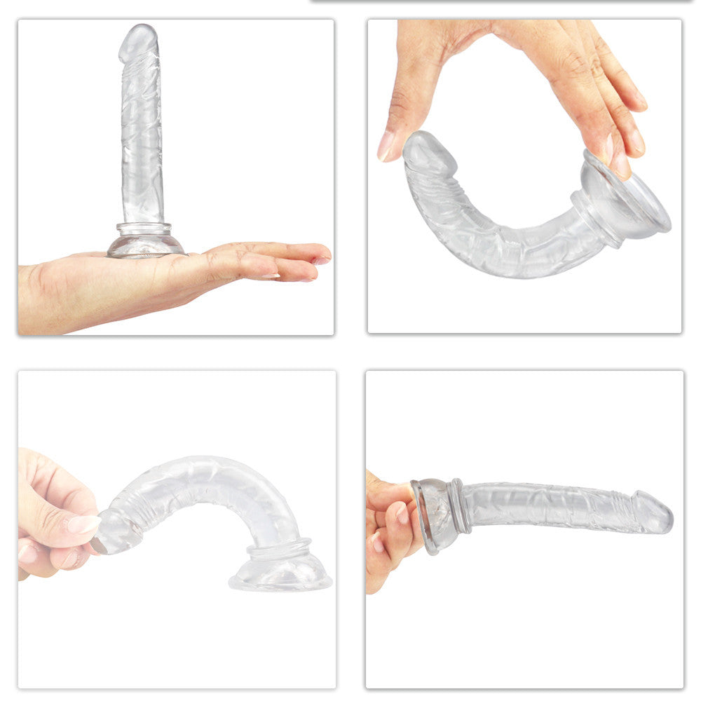 Jelly 6" Trong Suốt PVC Dương Vật Mềm Dễ Thâm Nhập
