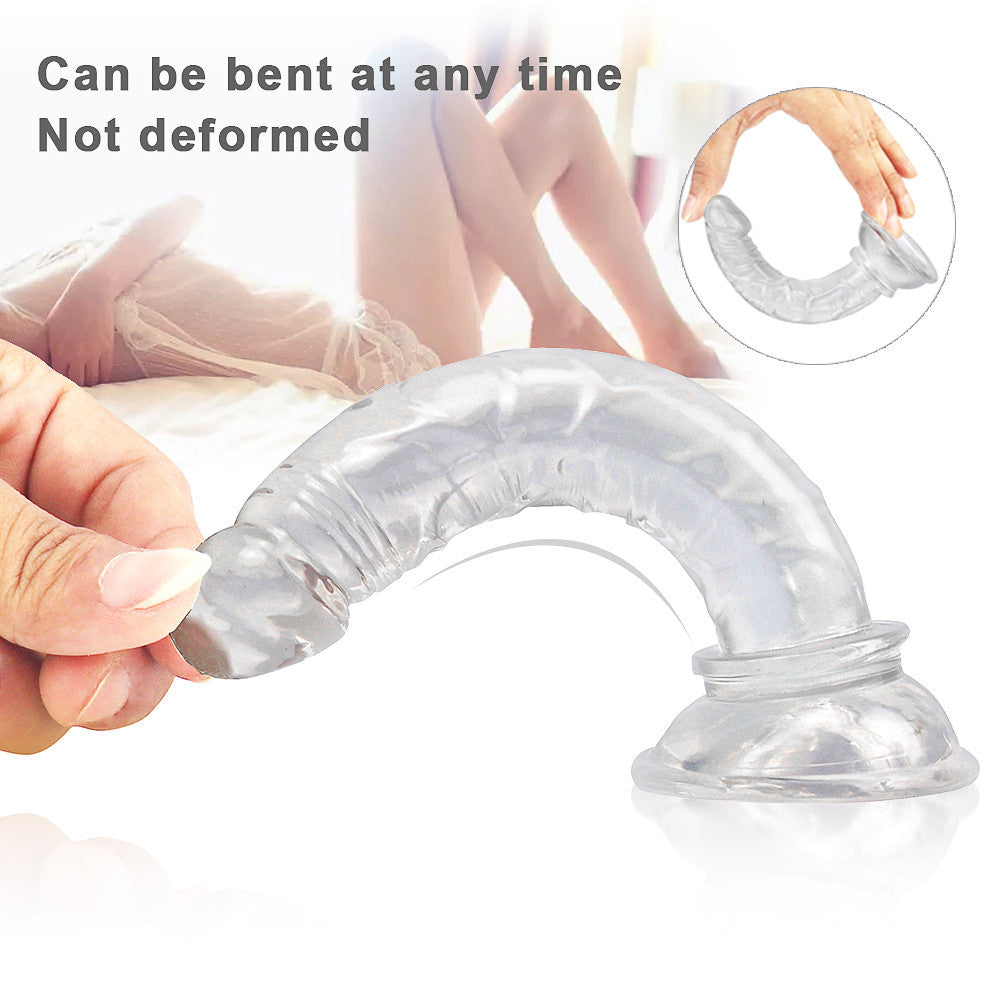 Jelly 6" Trong Suốt PVC Dương Vật Mềm Dễ Thâm Nhập