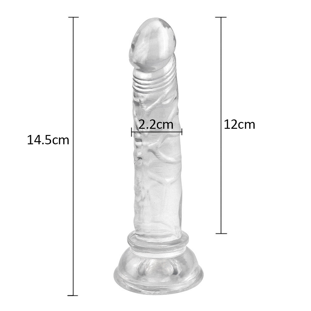 Jelly 6" Trong Suốt PVC Dương Vật Mềm Dễ Thâm Nhập