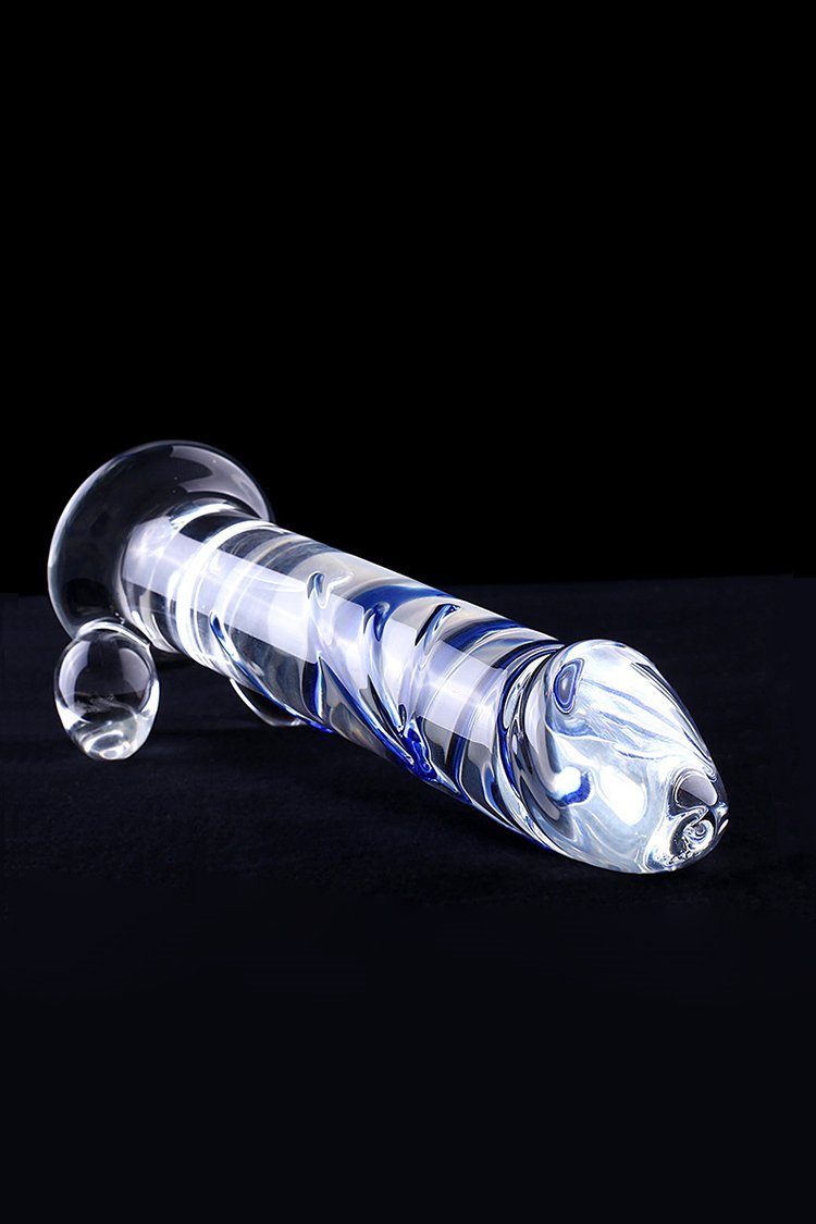 Glass Dildo 7" Xanh Anal Trong Suốt Sướng Ngập
