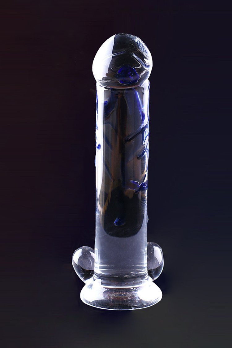 Glass Dildo 7" Xanh Anal Trong Suốt Sướng Ngập