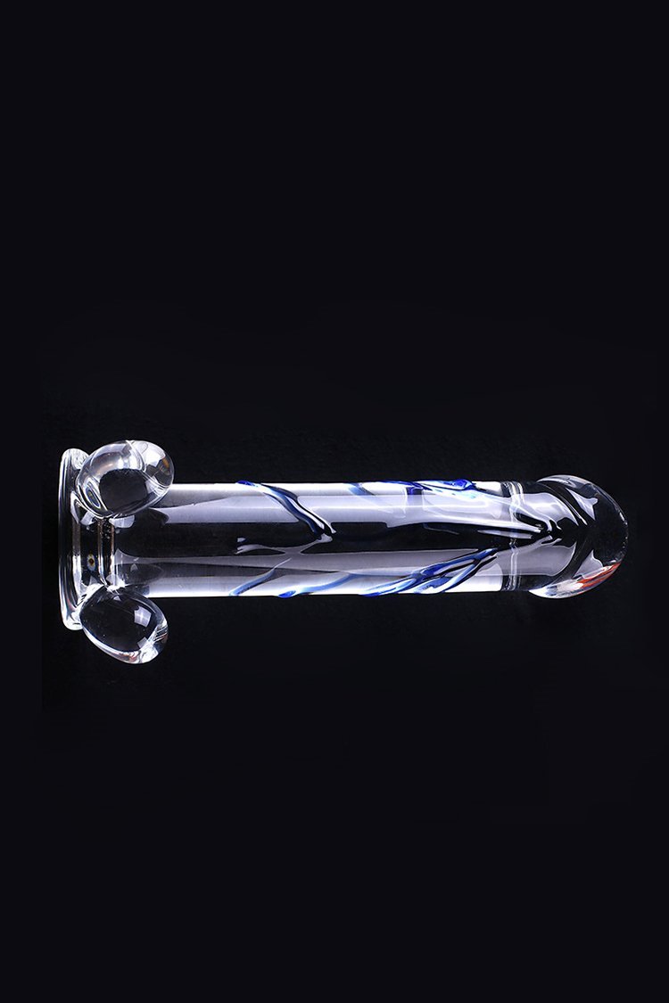 Glass Dildo 7" Xanh Anal Trong Suốt Sướng Ngập