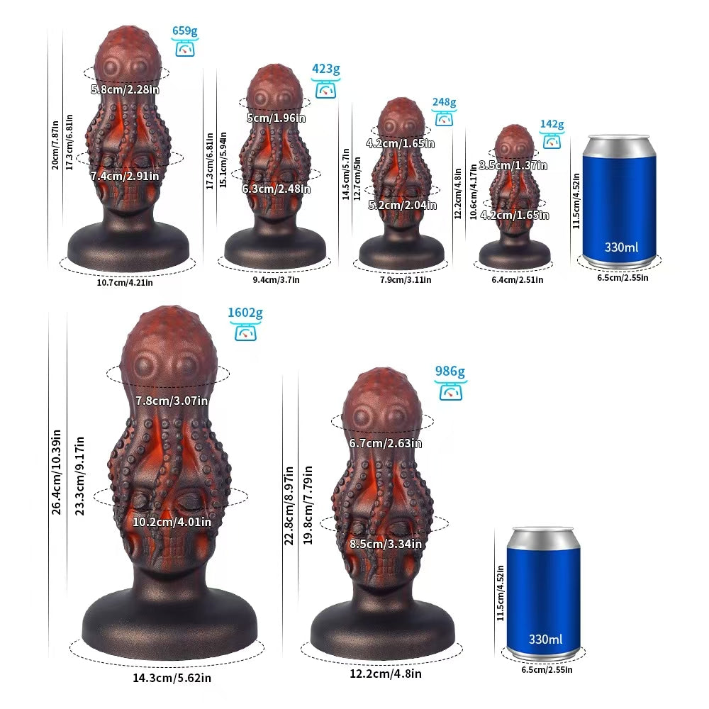 Bạch Tuộc Tím Monster Dildo Silicone Khổng Lồ