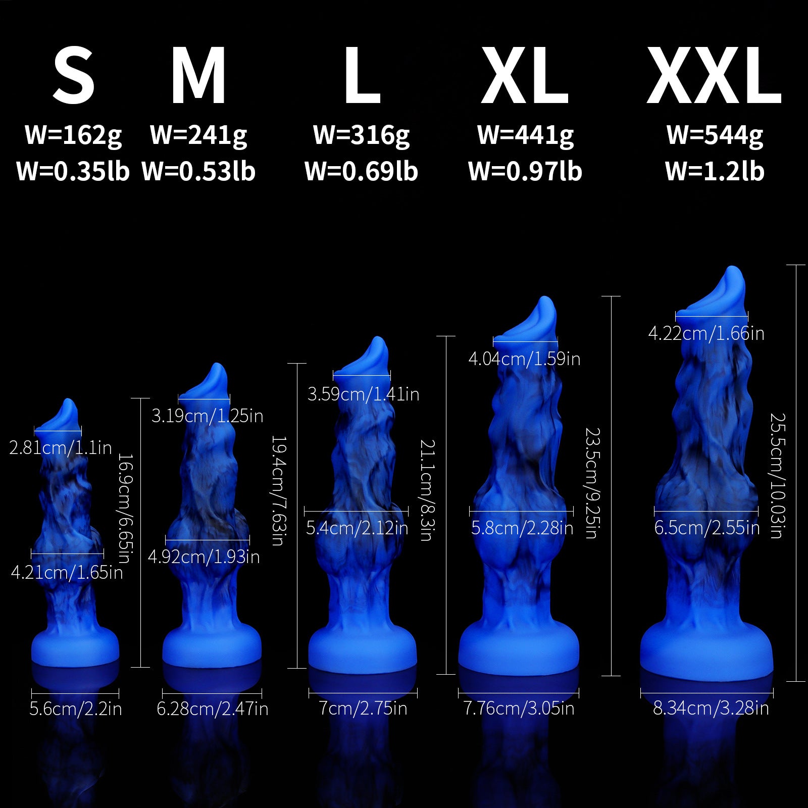 Blue Wolf Dildo Fantasy To Đa Kích Thước Tột Độ