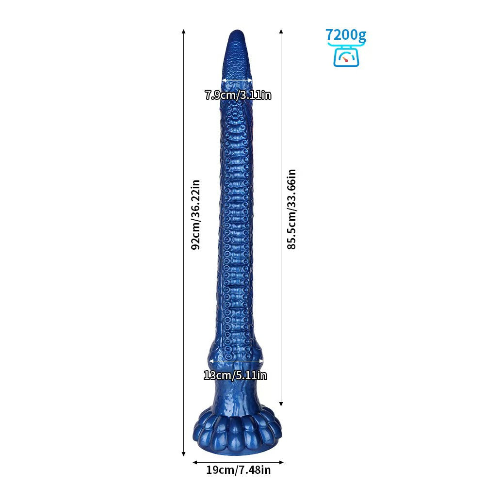 Quái Vật Tentacle Dildo Xanh 90cm Fantasy Khủng Khiếp