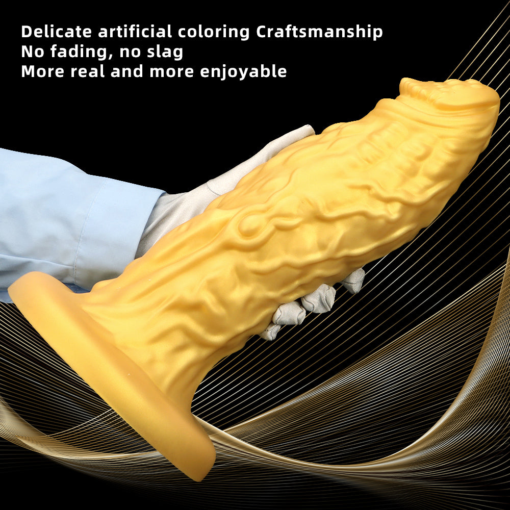 Dildo rồng vàng silicone 33cm khổng lồ fantasy mạnh mẽ[baocaosuhp] 