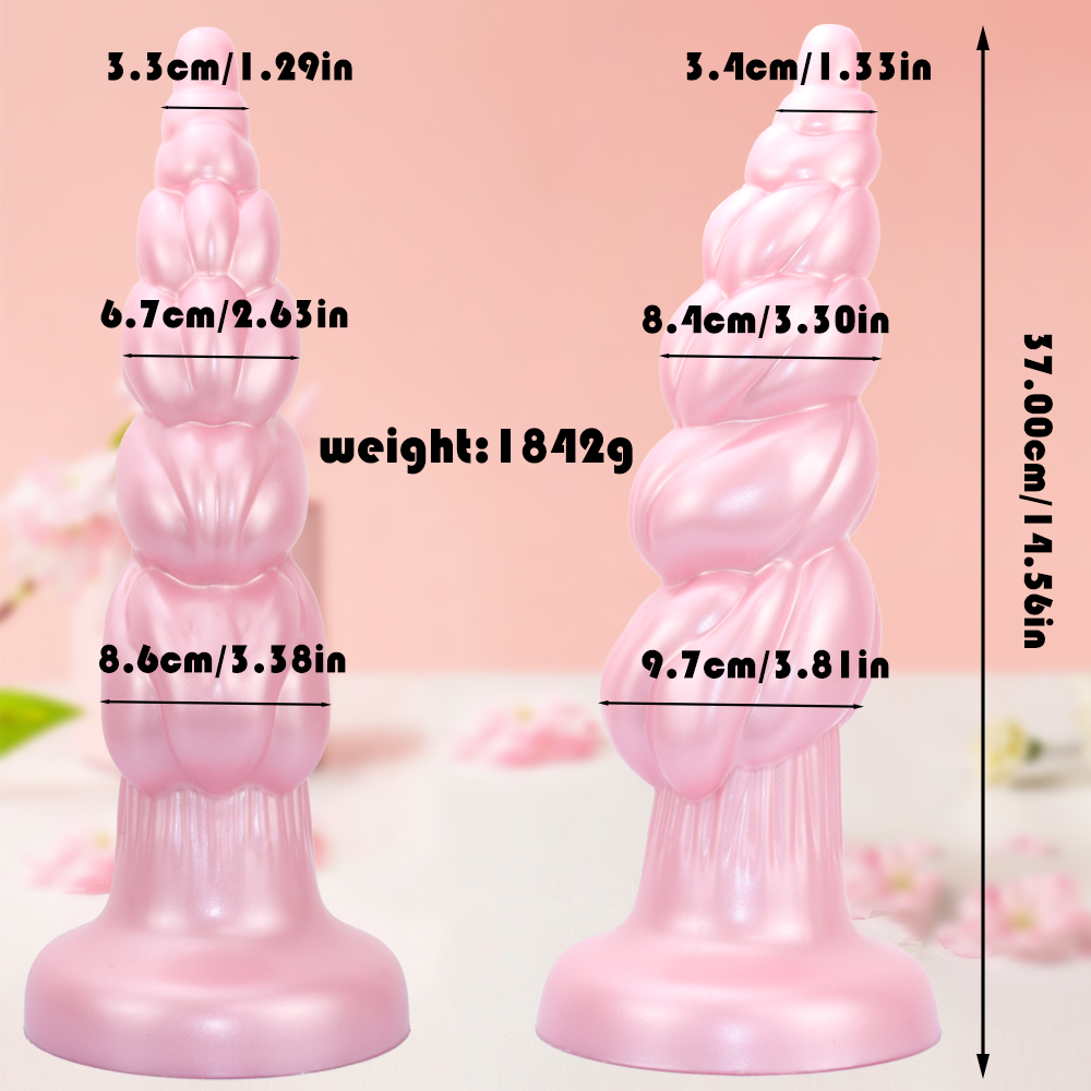 Plug Hậu Môn Khủng 14″ Gân Xoắn Silicone Sướng Điên Cuồng