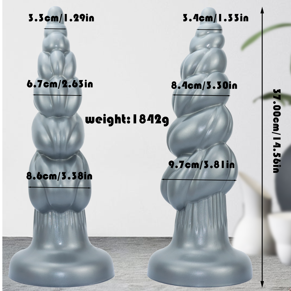 Plug Hậu Môn Khủng 14″ Gân Xoắn Silicone Sướng Điên Cuồng
