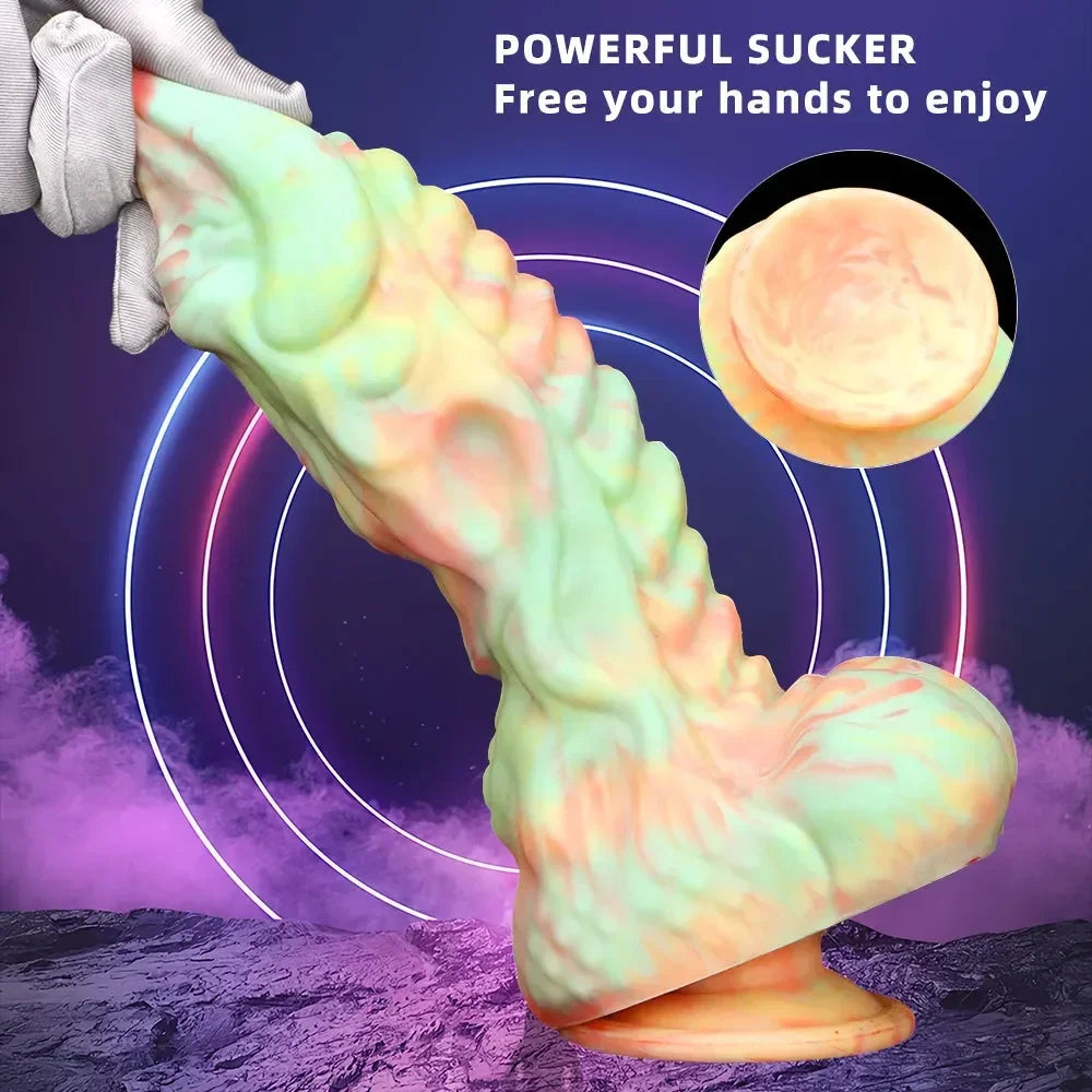 Dildo Rồng Silicone Lớn Đa Màu G-Spot Fantasy