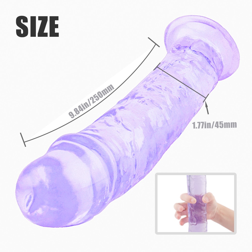 Dildo Tím Mỏng Dài Linh Hoạt Hút Mạnh Nghiện Ngập
