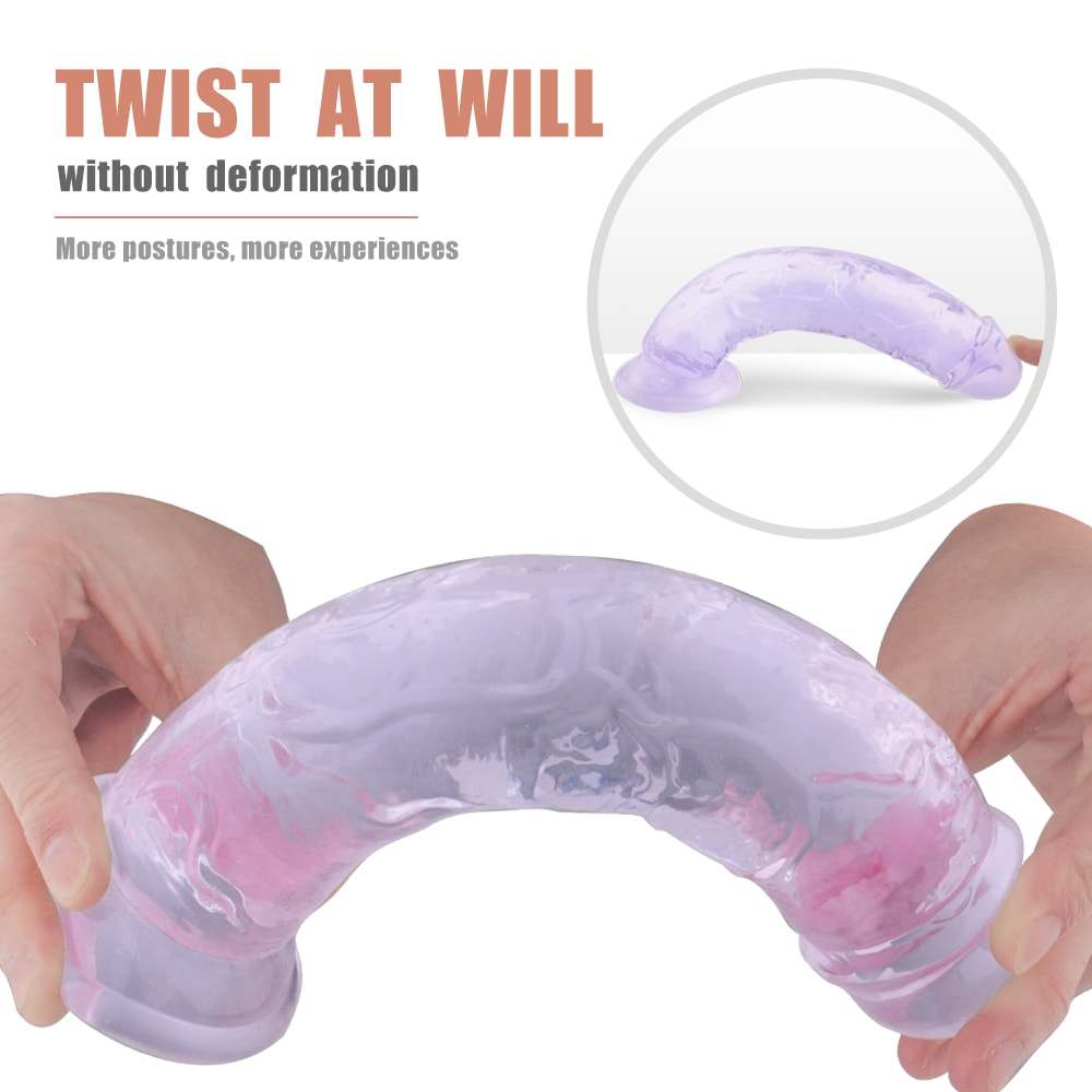 Dildo Tím Mỏng Dài Linh Hoạt Hút Mạnh Nghiện Ngập