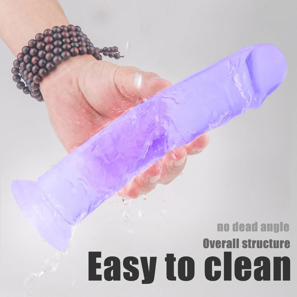 Dildo Tím Mỏng Dài Linh Hoạt Hút Mạnh Nghiện Ngập