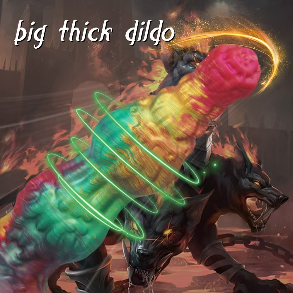 Hell Wolf Dildo Quái Vật Lớn Đa Màu Siêu Phê
