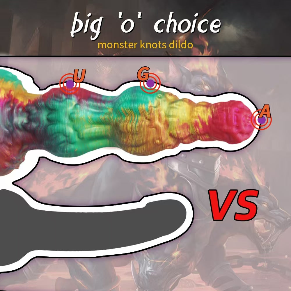 Hell Wolf Dildo Quái Vật Lớn Đa Màu Siêu Phê