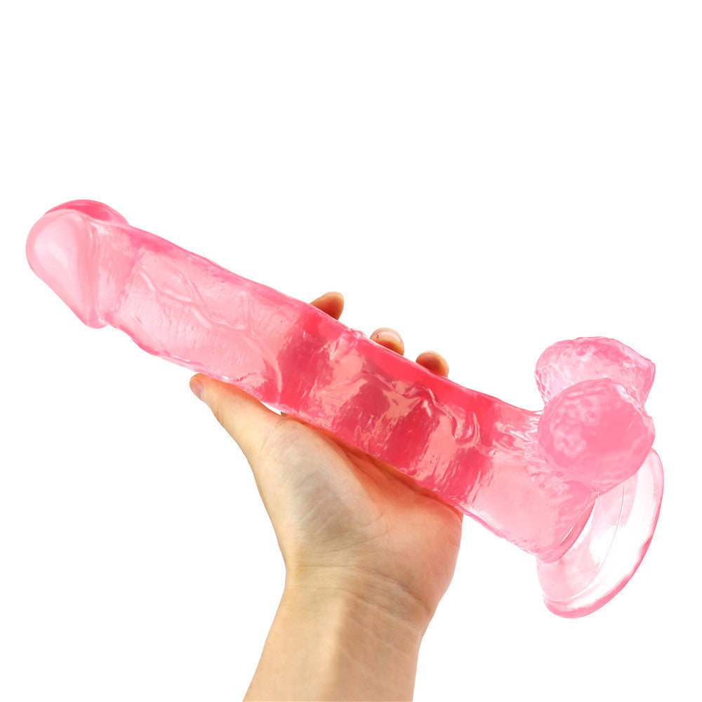 Dildo Jelly Hồng 25cm Dày Đầy Đặn Thâm Nhập Sâu