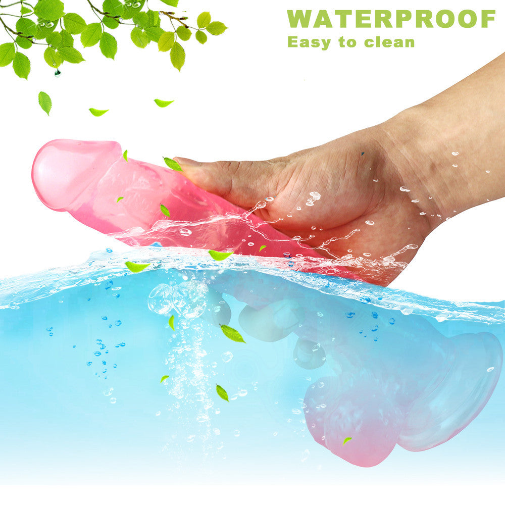 Dildo Jelly Hồng 25cm Dày Đầy Đặn Thâm Nhập Sâu