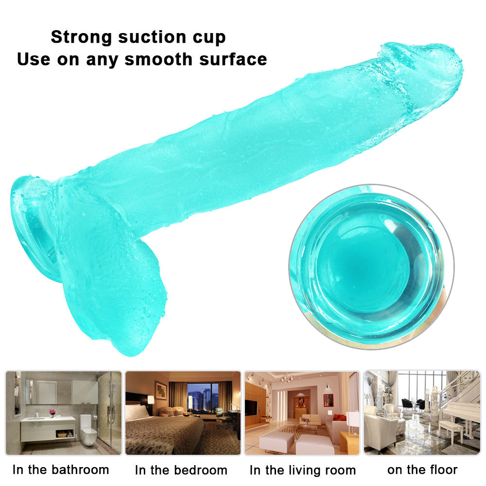 Dildo Jelly Xanh 11 Inch To Đầu Mịn Kích Thích Nhạy