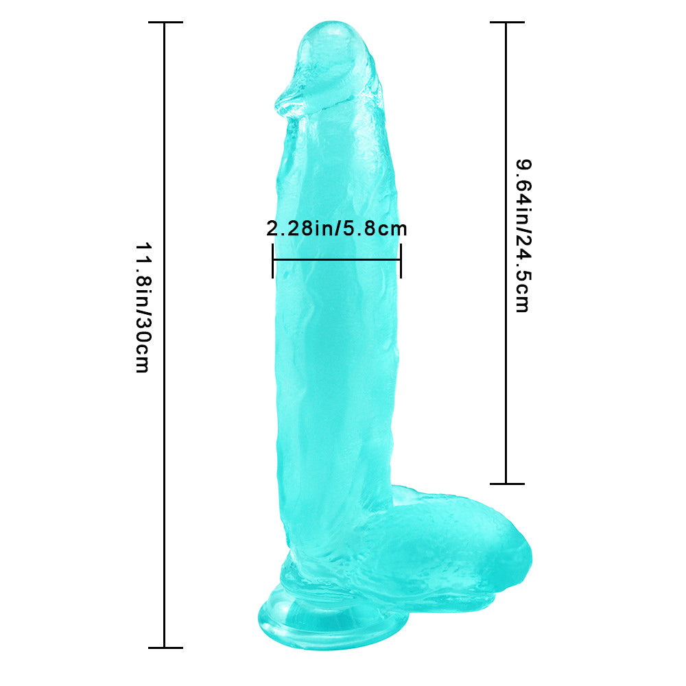Dildo Jelly Xanh 11 Inch To Đầu Mịn Kích Thích Nhạy