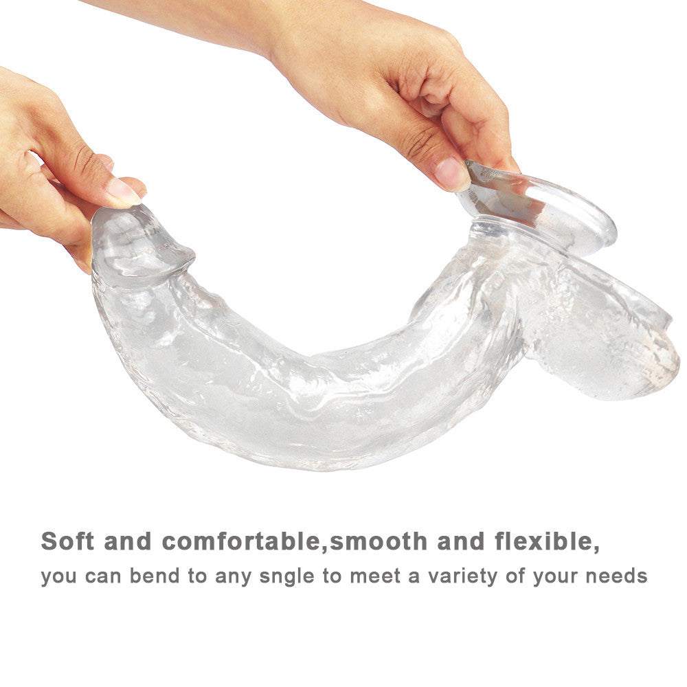 Crystal Jelly Dildo 30cm Trong Suốt Lớn Dài Đầy Đủ
