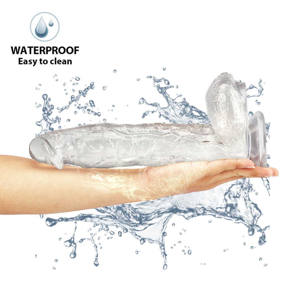 Crystal Jelly Dildo 30cm Trong Suốt Lớn Dài Đầy Đủ