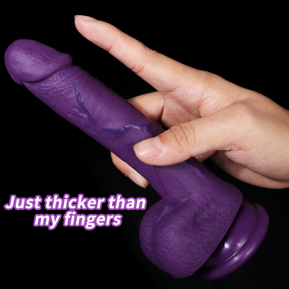 Dildo Tím To 12" Silicone Mềm Đa Kích Cỡ Cực Hại