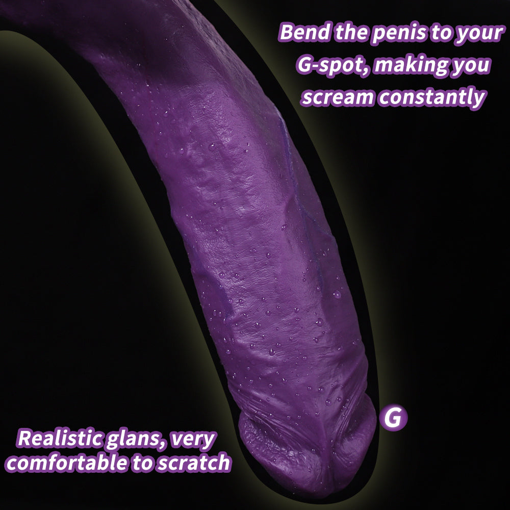 Dildo Tím To 12" Silicone Mềm Đa Kích Cỡ Cực Hại