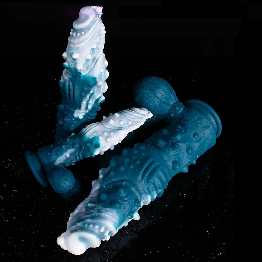 Ice Dragon Dildo Gai Fantasy Mềm Kích Thích Mạnh