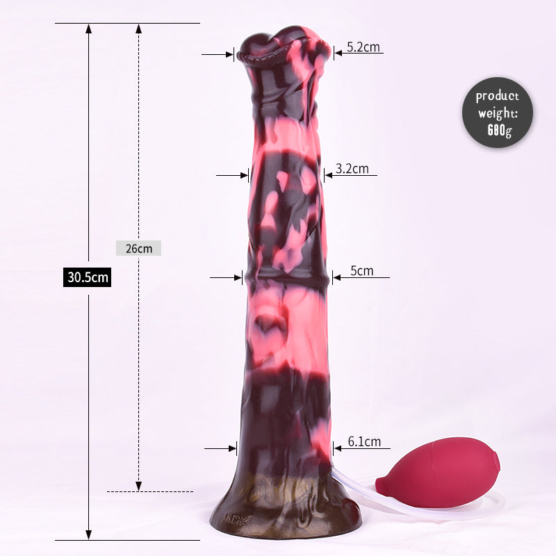 Dildo Ngựa Khổng Lồ 30cm Phun Nước Silicone Bùng Nổ