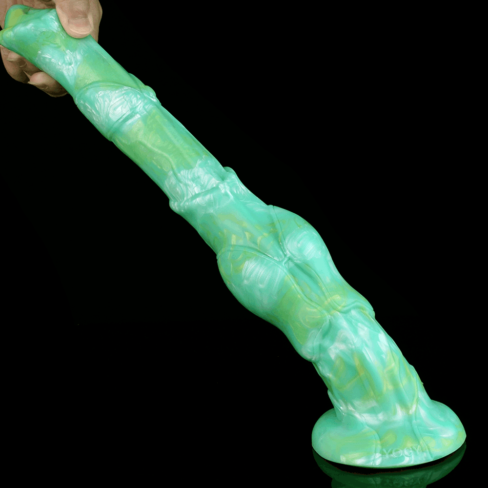 Horse Dildo 12 Inch Xanh Nút Thắt Khổng Lồ Siêu Phẩm