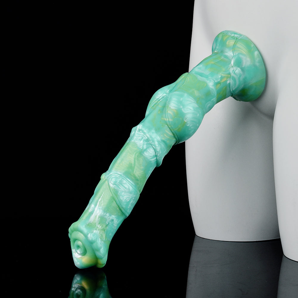 Horse Dildo 12 Inch Xanh Nút Thắt Khổng Lồ Siêu Phẩm