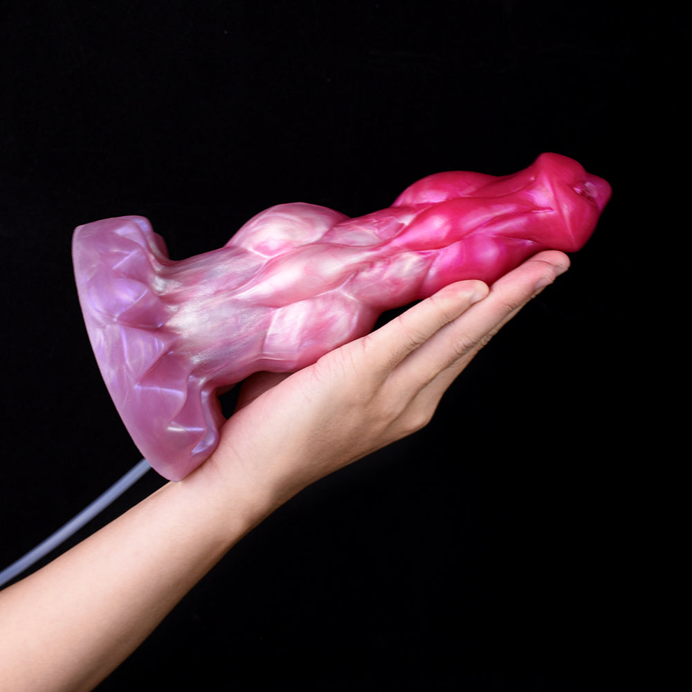 Double Knot Dog Dildo 9Inch Hồng Phun Thực Tế Fantasy