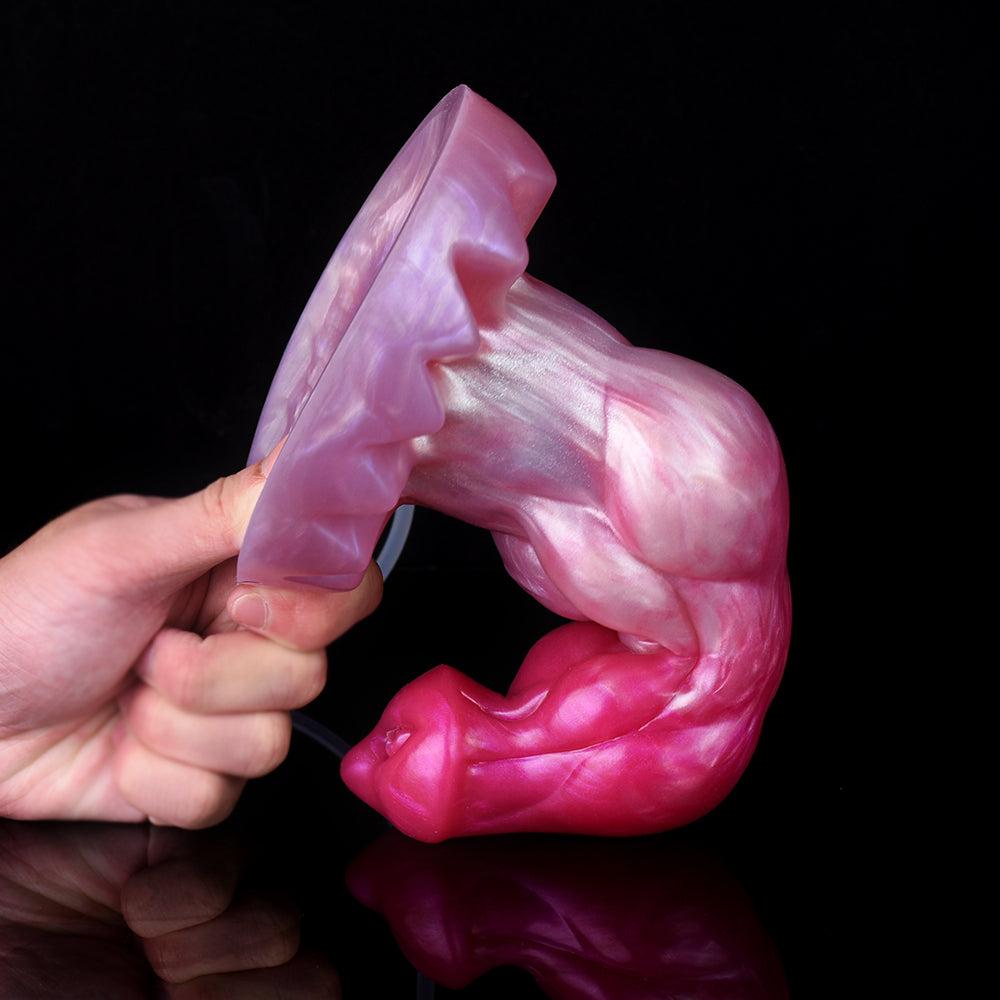 Double Knot Dog Dildo 9Inch Hồng Phun Thực Tế Fantasy