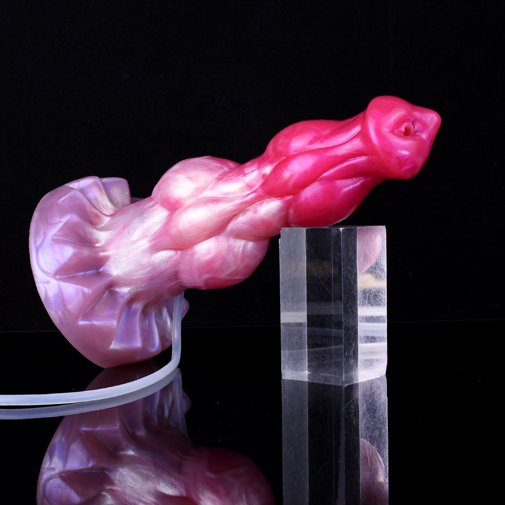 Double Knot Dog Dildo 9Inch Hồng Phun Thực Tế Fantasy